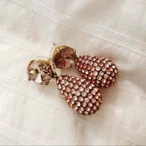 J. Crew Pink Crystal Pave Drop Earrings